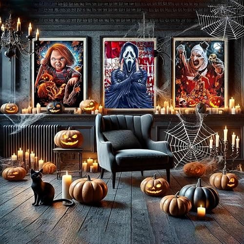 Sretoul 6 Pack Halloween Diamond Art Kits for Adults, Diamond Painting Kit Beginners Halloween, Horror 5D Gem Art for Adults with Round Gem Painting Gift Home Wall Decor 12x16 Inch thumbnail 7