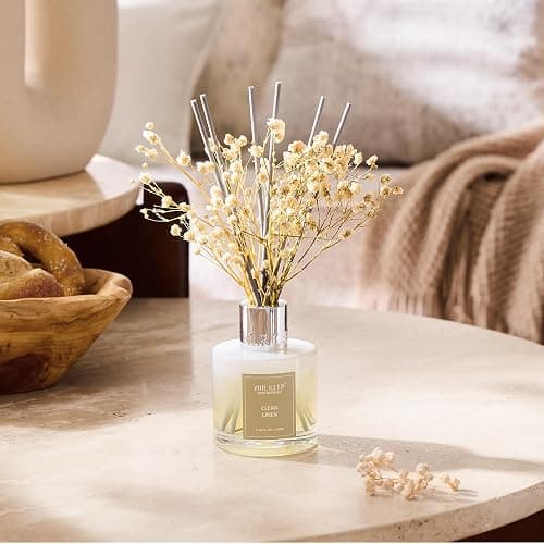 Airkeep Reed Diffuser Set,3.38 fl oz (100 ml) - Clean Linen Oil Diffusers with 8 Reed Sticks,Home Fragrance Reed Diffuser for Bathroom Shelf Decor thumbnail 2
