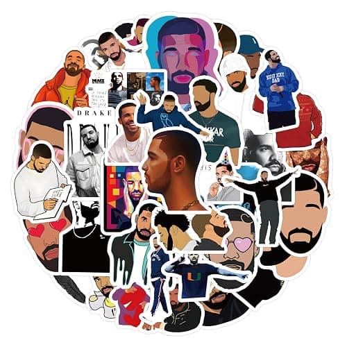 Drake Stickers Pack 50Pcs for Water Bottle, Skateboard, Laptop, Phone, Journaling, Vinyl Decals for Kids, Toddlers, Teens, Adults thumbnail 2