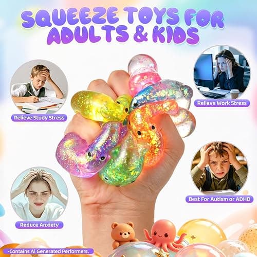 12 Packs Bear Stress Squishy Toys, Cute Squeeze Toys Slow Rising for Kids Adults Anxiety Relief, Squishy Fidget Toys for Party Favors Classroom Prize Box Toys Birthday Gifts (Bear) thumbnail 3