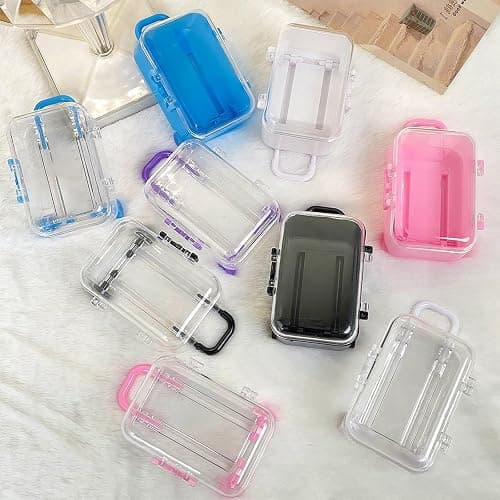 ZHORCIN Miniature Luggage Suitcase Storage Trolley Case Travel Holiday Toy Candy Box Handbag Model For Dolls Accessory thumbnail 8