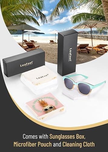 Leafael Polarized Sunglasses Women's Trendy Two Tone Design, UV400 100% Protection, Retro Square Frame, Lifestyle & Active thumbnail 6