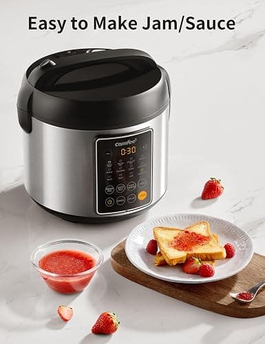 COMFEE' Rice Cooker, 14-in-1 Stainless Steel Multi Cooker, Slow Cooker, Steamer, Sauté, and Warmer, 5.3 QT, 20 Cups Cooked (10 Cups Uncooked), Brown Rice, Quinoa and Oatmeal thumbnail 5