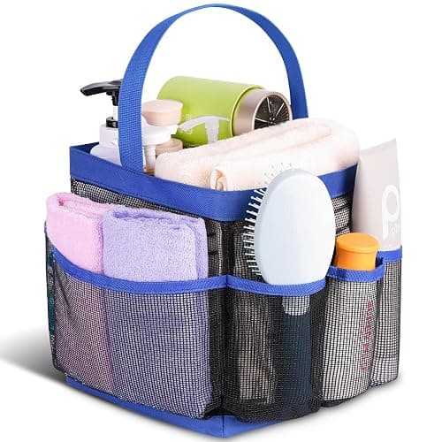 EUDELE Mesh Shower Caddy Portable for College Dorm Room Essentials,Shower Caddy Dorm with 9-Pocket Large Capacity for Beach,Swimming,Gym,Travel essentials, Blue - Image 1