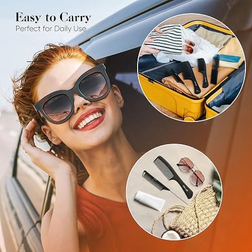 SALONSILK 4PCS Professional Comb Set, Wide Tooth Rat Tail Fine Tooth Hair Combs, Braiding Cutting Barber Styling Curly Parting Set for Men and Women thumbnail 6