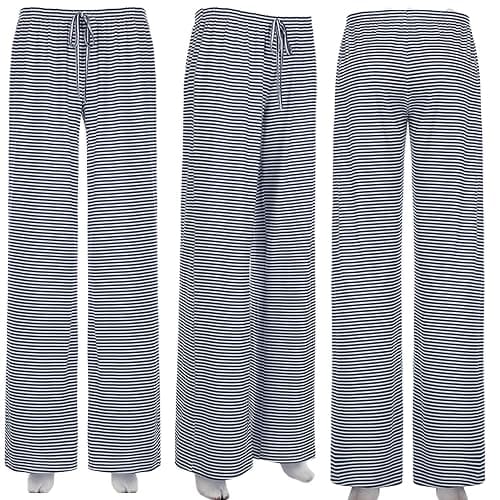 Pnahip Women's Comfy Pajama Loose Casual Drawstring Lounge Pants - Striped Print Stretch Wide Leg thumbnail 3