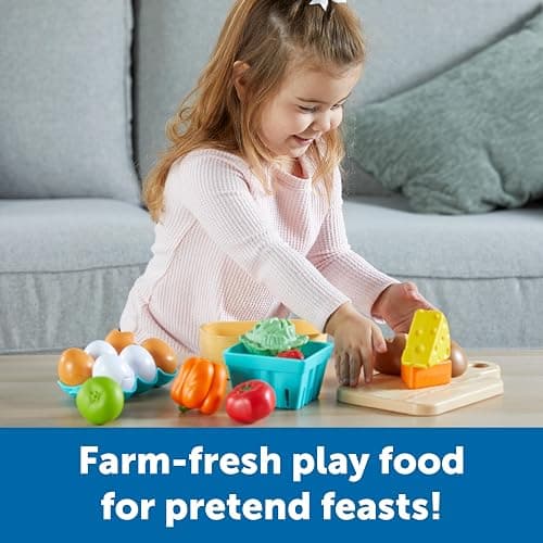 Learning Resources New Sprouts Farm-to-Table Fresh Market - Pretend Play Food for Kids, Grocery and Kitchen Play Toys, Toddler Fine Motor Skills, Montessori Activities, Gifts for Boys and Girls thumbnail 3
