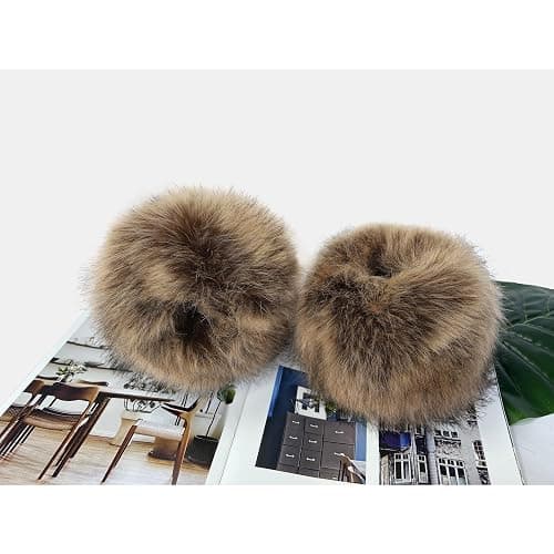 Women's Faux Fur Wrist Cuffs Winter Fox Furry wristbands Fluffy Fur Cuff Bracelet Arm Warmer accessories thumbnail 5