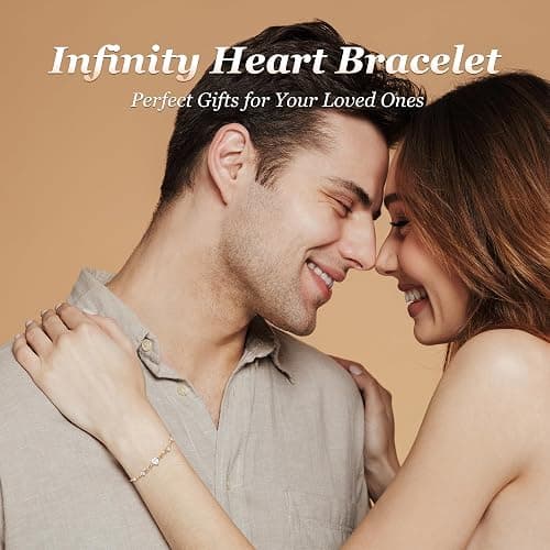 G&GEMSJEW Infinity Heart Birthstone Bracelets for Women, 925 Sterling Silver Women Charm Link Bracelet Adjustable, Birthday Anniversary Christmas Jewelry Gifts for Women Wife Mom Girlfriend Her thumbnail 2