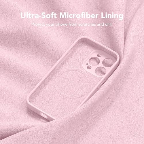 SuydanBox Magnetic for iPhone 15 Pro Max Case, Compatible with MagSafe, [Full Camera Protection][Screen Protector] Silicone Shockproof Protective Phone Case for iPhone 15 Pro Max 6.7", Chalk Pink thumbnail 9