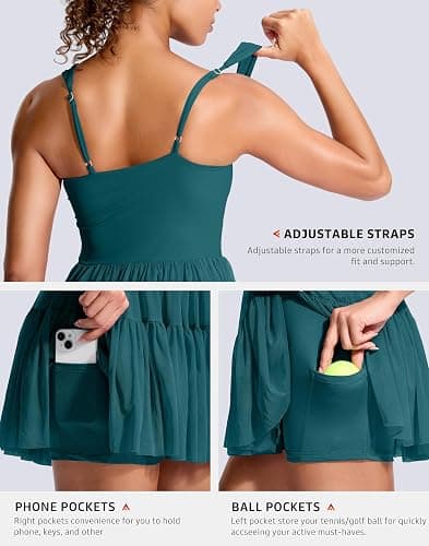 Soothfeel Tennis Dresses for Women Athletic Dress with Built in Shorts & Bra Flowy Golf Workout Dresses with Pockets Summer thumbnail 4