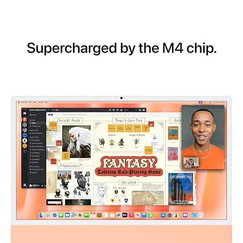 Apple 2024 iMac All-in-One Desktop Computer with M4 chip with 10-core CPU and 10-core GPU: Built for Apple Intelligence, 24-inch Retina Display, 16GB Unified Memory, 256GB SSD Storage; Orange thumbnail 4