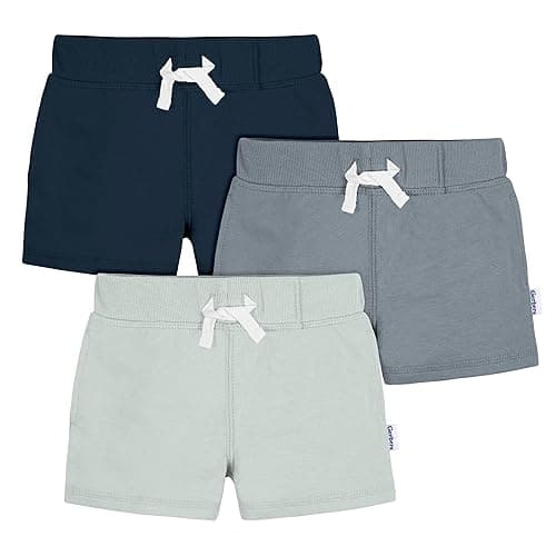 Gerber Baby Boys' Toddler 3-Pack Pull-on Knit Shorts - 12 Months - Blue