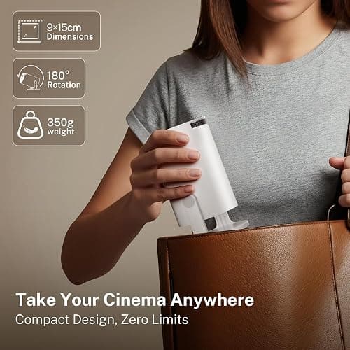 [2026 Upgraded] Mini Projector 4K Supported, Built-in App, Android TV OS X1 | Projector with WiFi 6 and Bluetooth 5.4, Phone Remote Control, Short Throw, Auto Keystone and 180° Rotatable for Home Outdoor thumbnail 11