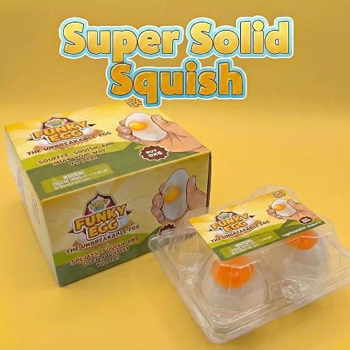 IPIDIPI TOYS Super Solid Squishy Eggs Stress Balls – Clear Egg Yolk Fun Squeeze, Yolk Balls for Kids - Birthday Party Favors, Classroom Prizes, Goodie Bags Stuffers for Kids – Super Solid, Pack of 4 thumbnail 3