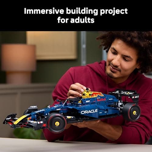 LEGO Technic Oracle Red Bull Racing RB20 F1 Car Model Kit - Collectible Formula 1 Building Set with 1:8 Scale V6 Engine, Gear Box, Steering & DRS - Gift Idea for Adult & Teenage Racing Fans - 42206 thumbnail 4