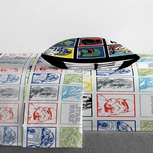 Jay Franco Kids Sheet Set with Fitted, Flat Sheets & Pillow Cover - Ultra-Soft Bedding with Pillowcase for Room Decor, Multi - Star Wars, 3 Piece Twin thumbnail 6