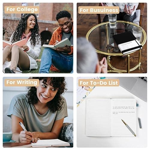 CAGIE 3 Pack Journals Notebooks for Women Men Thick Lined Journaling Notebooks A5 Leather Journals for Writing Hardcover Journal Supplies Diary, Green& Black& Blue thumbnail 6