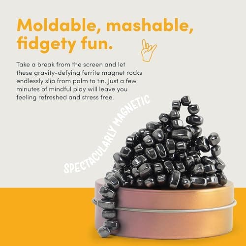 Speks Original Crags Ferrite Putty | 150+ Ferrite Stones in a Tin, Fidget Toy for Stress Relief, Sensory Desk Toy for Adults & Teens 14+ | Dandy, Small thumbnail 4