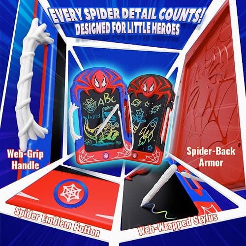 Mirthigig Toys for 2-8 Year Old Boys Kids, 2 Pack Colorful LCD Drawing Writing Tablet with Web Stylus & Grip, Toddler Doodle Board Learning Toys Gifts Birthday Present for 3 4 5 6 7 8 Year Old Boys thumbnail 3