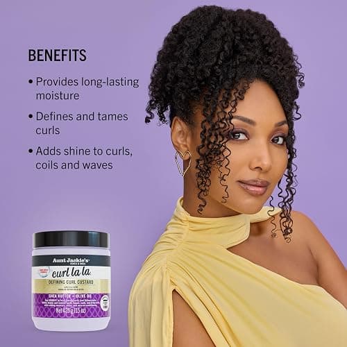 Aunt Jackie's Curl La La, Lightweight Curl Defining Custard, Enriched with Shea Butter & Olive Oil, Basic, 15 Ounce thumbnail 4