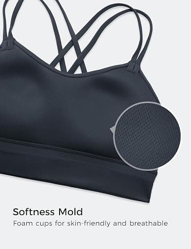 CRZ YOGA Softness Mold Womens Butterluxe Strappy Longline Sports Bra - Double Spaghetti Strap Workout Yoga Crop Top Athletic thumbnail 3