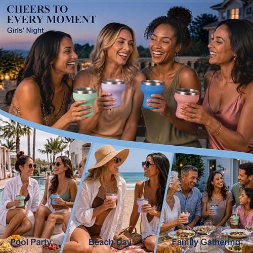 Daximo 11 oz Vacuum Insulated Margarita Tumbler - Stainless Steel Margarita Cup with Lid & Straw - Shatterproof Cocktail Tumbler for Ice-Cold Sips by the Pool Patio & Beach - Pale Green thumbnail 7