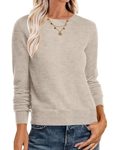 ANRABESS Sweaters for Women Long Sleeve Lightweight Crewneck Soft Basic Knit Loose Fit Pullover Top 2025 Fall Trendy Outfits - Image 1