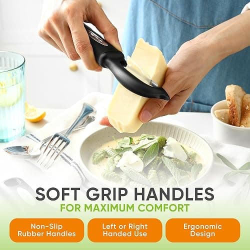 Spring Chef Swivel Vegetable Peeler & Y Potato Peeler for Kitchen with Soft Grip Handles and Ultra Sharp Stainless Steel Blades, Perfect for Veggie, Fruit, Carrot, Apple - Dishwasher Safe - Black thumbnail 5