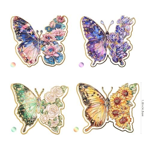 4 Pieces Metal Butterfly Bookmarks, Golden Clips Bookmark Oil Painting Theme Book Mark Bookmarks for Book Lovers Women Writers Readers Children Teens thumbnail 2