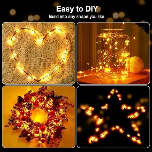 Ariceleo 1 Pack 16.4ft Battery Operated String Lights with Timer, Warm White with Synchronized Twinkle Mode, Fairy Lights Battery Powered, 50 LEDs, Idea for Christmas Bedroom Party Wedding thumbnail 3