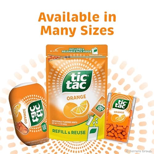 Tic Tac Orange, On-the-Go Pocket-Sized Mints, 100 pieces, Bulk 12 Pack, 1.7 oz Each thumbnail 7