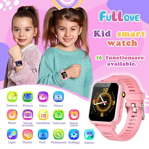 Girl Gifts Age 6 7 8 9 Kid Smart Watch: Presents for 6-10 Year Old Girls Kids Learning Watch Birthday Gift for 7 8 9 10 Year Old Girls Toy Reminder Game Watch for Kids Age 10 - 12 Girl Pink Watches thumbnail 2