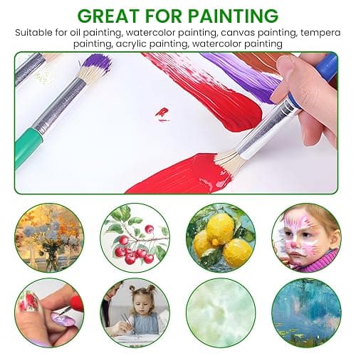GALAMAX 4 PCS Toddler Paint Brushes, Coloful Paint Brush Set Kids, Childrens Paint Brushes with Plastic Handle and Hog Bristles, Round Bristle Tip Paintbrushes for Kids Beginners Art Supplies thumbnail 3