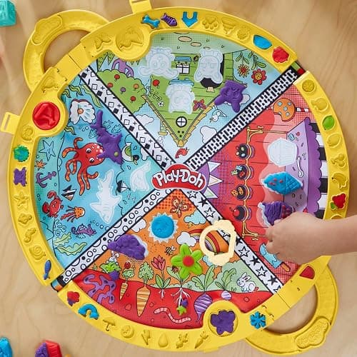 Play-Doh Fold & Go Playmat Starter Set with 19 Accessories, Preschool Toys for 3 Year Old Girls & Boys & Up, Kids Arts & Crafts thumbnail 2