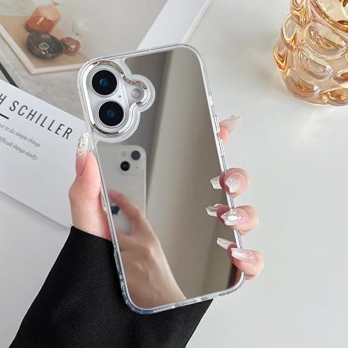 ZTOFERA for iPhone 16 Case Mirror Designed | Mirror for Makeup for Outdoor Use | Slim Fit | Soft TPU Bumper+Hard Back | Anti-Drop Shockproof Protective Phone Cover thumbnail 7