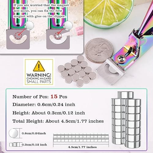 Chameleon Premium Adjustable Nail Clippers with Magnets Sizers for Acrylic Nails, Stainless Steel Nail Cutter Trimmer for Artificial Fake False Tips Manicure Sharp Blade Clip Tool for Salon Beauty thumbnail 2