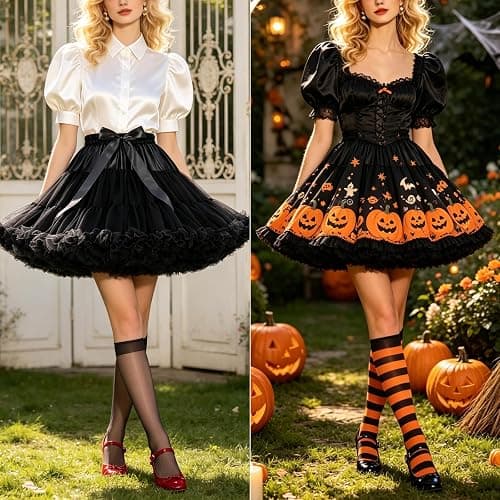 SISROL Women's Puffy Layered Short Tulle Petticoat Skirt for Lolita Cosplay thumbnail 4