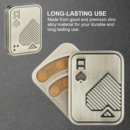 HOTUT Metal Poker Fidget Slider, Portable Metal Poker Stress Relief Toy, Toy Metal Poker, EDC Adult Fidget Toys, Office Desk Magnetic Haptic Blocks, Gifts for Boyfriend and Father thumbnail 7