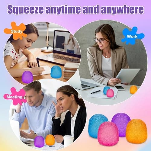 4PCS Gumdrop Squishy,Stress Balls Fidget Toys for Kids and Adults, Super Solid Sugar Balls for Classroom Prize Favors Sensory Toys for Kids with Autism thumbnail 5