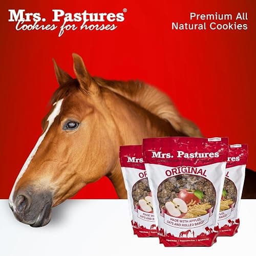 Mrs Pastures Cookies and Treats for Horses - Premium Horse Treats - Made with Apples, Oats, and Rolled Barley - Preservative Free - All Natural Ingredients - No Corn or Soy - Made in USA - (32oz Jar) thumbnail 3