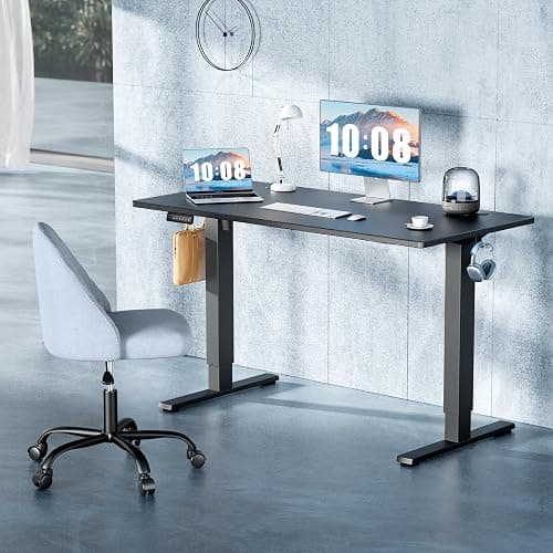 DUMOS 55 Inch Electric Standing Desk Height Adjustable, Sit to Stand Computer Workstations Large Work PC Table Home Office Writing Gaming Desks with Memory Presets for Walking Pad, Bedroom, Black thumbnail 3