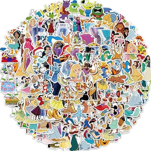 200Pcs Kids Stickers Pack Disney Princess Stickers Cute Cartoon Characters Deals Movie Decal Childrens Decorative Sticker for Kids Teens Adults Waterproof Sticker for Water Bottle Laptop Luggage thumbnail 7