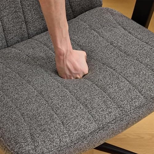 VINGLI Criss Cross Chair with Adjustable Flip-Up Arms,Cross Legged Chair with Wheels, Extra Wide Office Chair,Cozy Desk Chair for Home Office, Vanity, Apartment,Chenille Velvet,Grey thumbnail 7