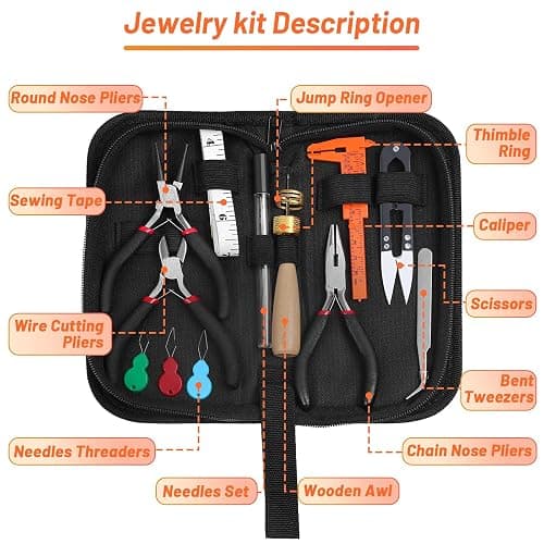 Audab Jewelry Wire Wrapping Jewelry Making Supplies Kit, Ring Sizer Measuring Tools Kit with Tools, Ring Craft Wires, Jewelry Findings for Rings Repair thumbnail 6