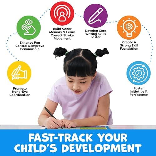 Magic Grooved Writing Practice for Kids - Grooved Handwriting Practice for Kids 5-7 8-10 Magic Copybooks - Tracing Books for Ages 3-5 - Preschool Learning Activities, 3 Year Old Boy Gift thumbnail 6
