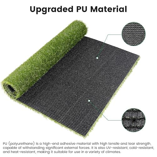 Yinoos 36" x 24" Fake Grass Mat for Dogs, Premium Washable Artificial Turf Grass Rug for Patio Lawn Balcony Door Dog Pet Pee Potty Training thumbnail 4