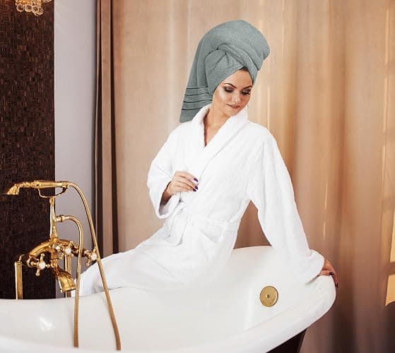 Utopia Towels 8 Piece Luxury Towel Set, 2 Bath, 2 Hand, and 4 Wash Cloths, 600 GSM Ring Spun Cotton, Highly Absorbent Viscose Stripe Towels, Ideal for Everyday use, Cool Grey thumbnail 6