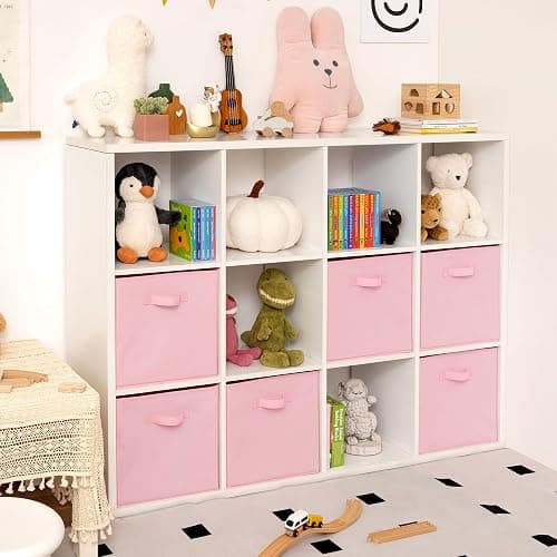 GRANNY SAYS Cube Storage Bins, Pack of 6 Fabric Storage Cubes 13 x 13, Foldable Square Storage Boxes for Shelves, Cube de Rangement en Tissu, Cubes Storage Organizer for Organising, Cube Bins Pink thumbnail 2