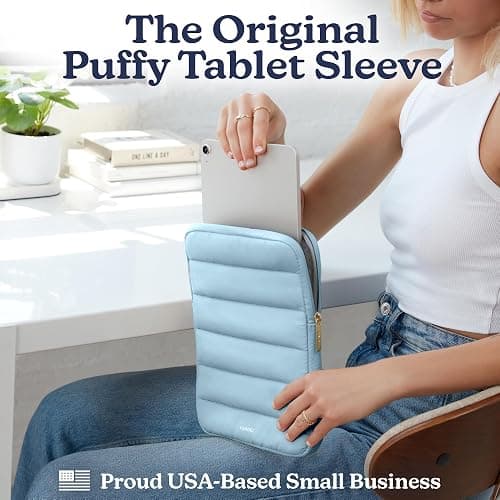Vandel - The Original Puffy iPad Sleeve 9-11 Inch Tablet Sleeve, Blue i Pad Case for Women and Men, Cute iPad Air Pouch, 9 10 Inch, 11 Inch Bag thumbnail 2